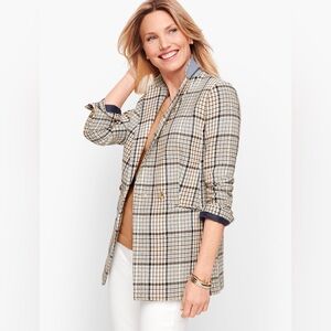NWOT Talbots Double Breasted Plaid Blazer